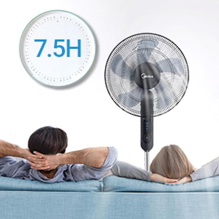 Midea - Midea Golvfläkt 3 Hastigheter och Fjärrkontroll - Svart