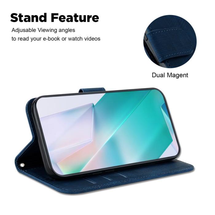 OEM - Samsung Galaxy S26 / S26 Pro Plånboksfodral Konstläder Stötskydd - Blå