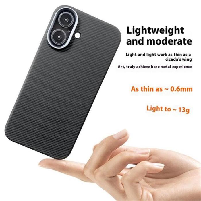 A-One Brand - iPhone 16 Plus Mobilskal 600D Fine Texture Aramid Fiber