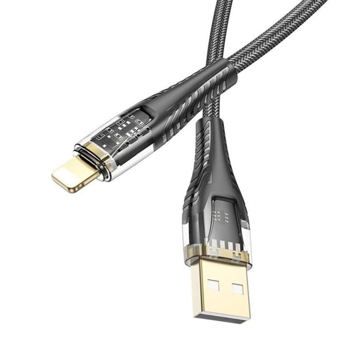 Hoco - HOCO USB-A till Lightning Kabel 2.4A 1.2m U121 - Svart