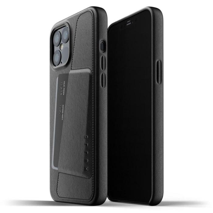 UTGATT4 - Mujjo Full Leather Wallet Case iPhone 12 Pro Max - Svart