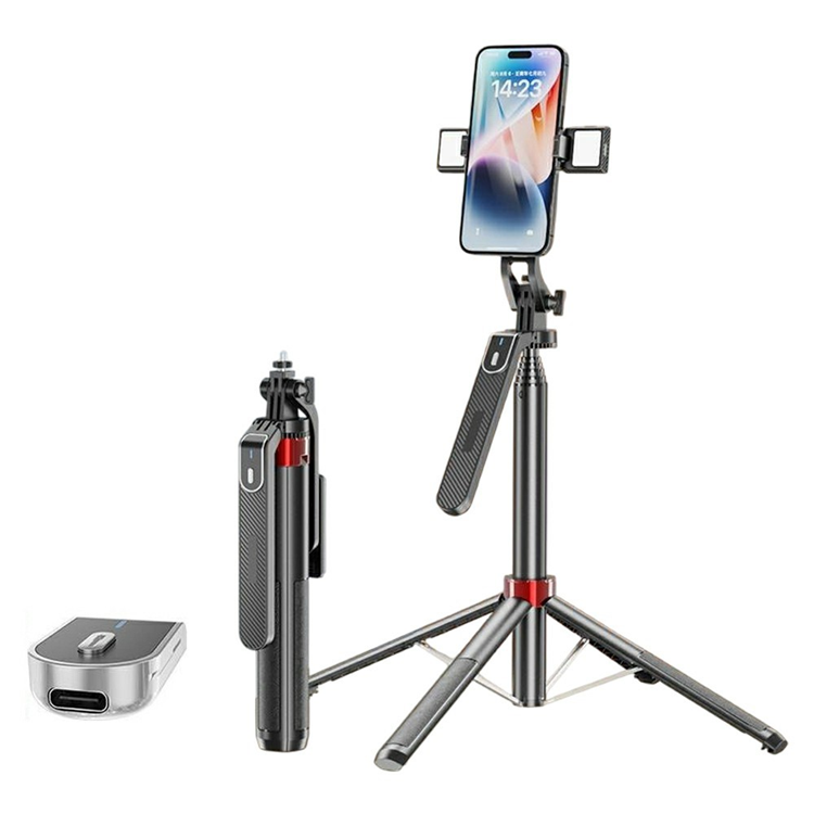 Bärbar Selfiestick Bluetooth med Dubbel V2 Fill Light P185mini | 5566 | AlltMobil