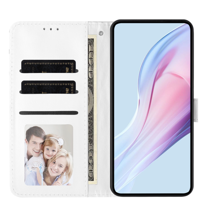 A-One Brand - OnePlus 15 5G Plånboksfodral Polka Dot Pattern Läder - Vit