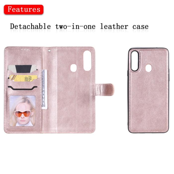 OEM - Detachable 2-in-1 Plånboksfodral Samsung Galaxy A20s - Rose Gold