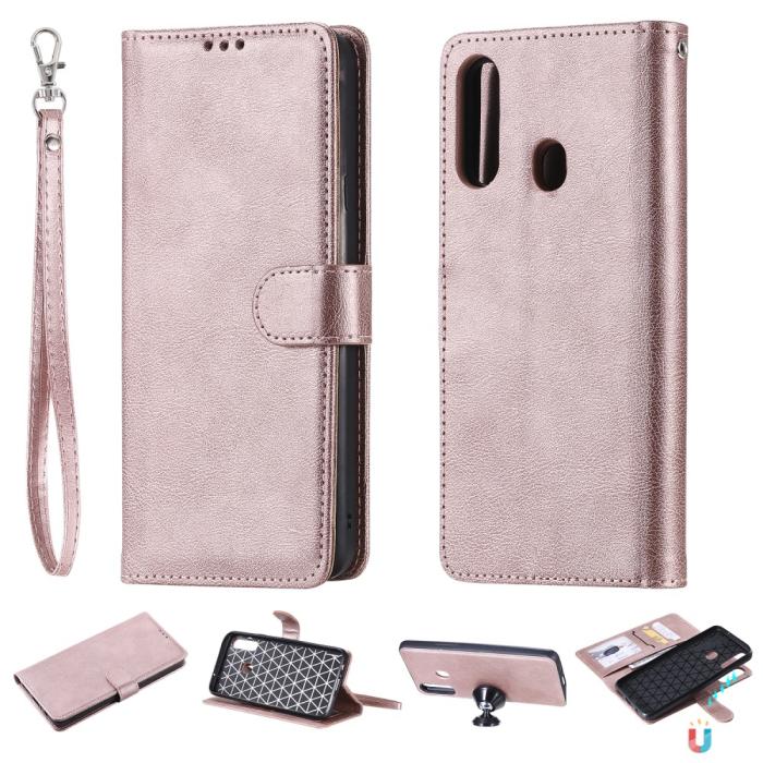 OEM - Detachable 2-in-1 Plånboksfodral Samsung Galaxy A20s - Rose Gold