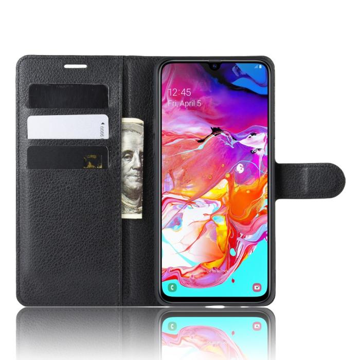 OEM - Litchi Plånboksfodral Samsung Galaxy A20s - Svart