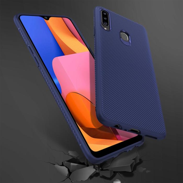 UTGATT1 - Jazz Twill Mobilskal Samsung Galaxy A20s - Blå
