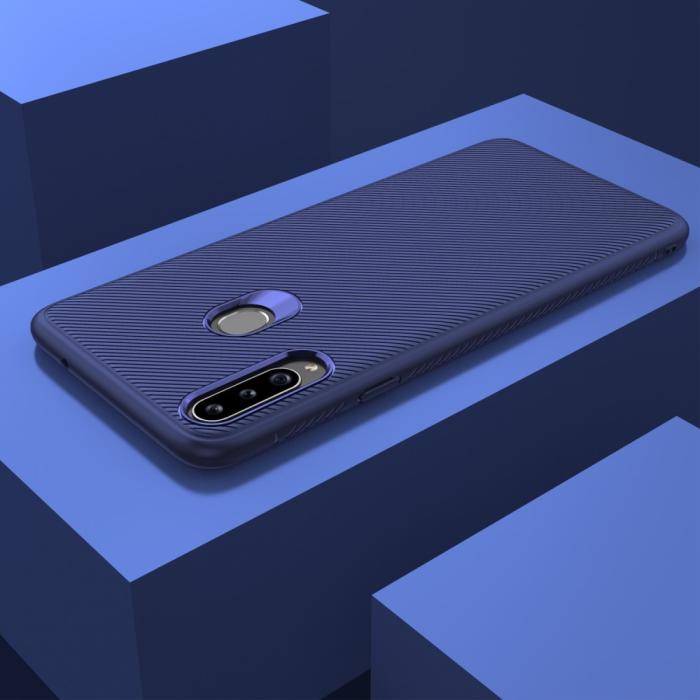 UTGATT1 - Jazz Twill Mobilskal Samsung Galaxy A20s - Blå
