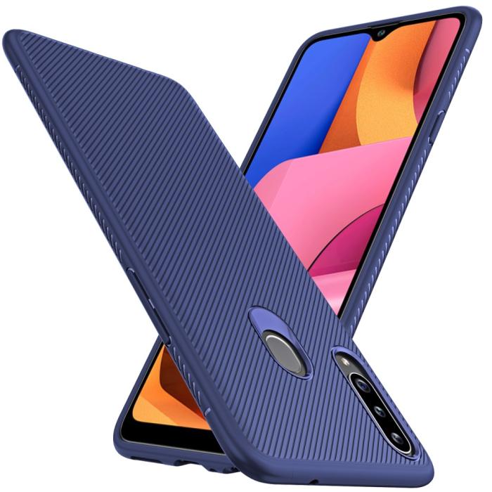 UTGATT1 - Jazz Twill Mobilskal Samsung Galaxy A20s - Blå