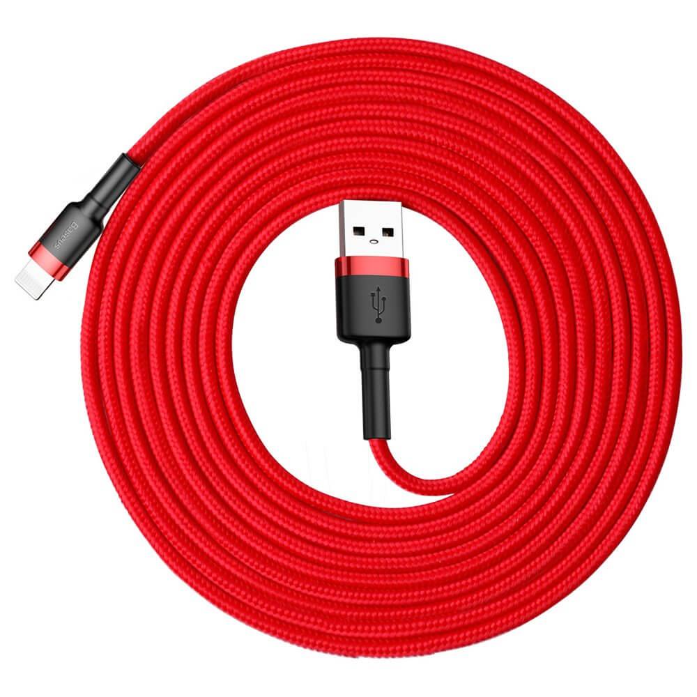 Baseus Cafule USB-A till Lightning kabel QC3.0 2A 3m Röd | 3541 | AlltMobil