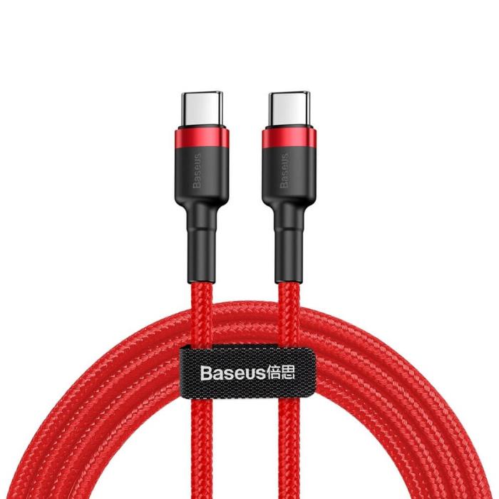 BASEUS - Baseus Cafule USB-C till USB-C kabel PD PD2.0 60W 2m Röd