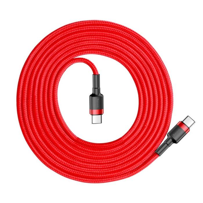 BASEUS - Baseus Cafule USB-C till USB-C kabel PD PD2.0 60W 2m Röd