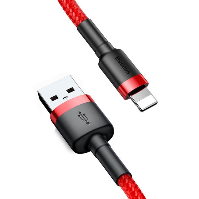 BASEUS - Baseus Cafule USB-A till Lightning kabel QC3.0 2A 3m Röd