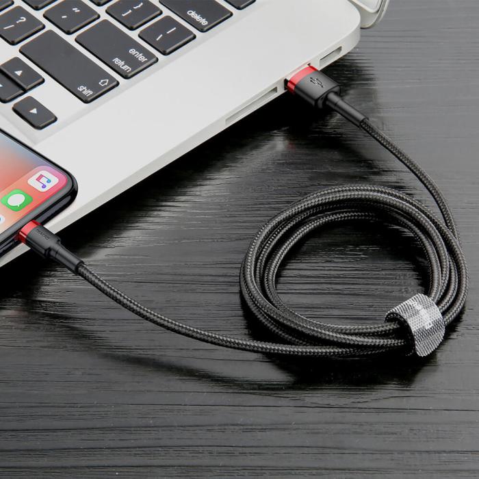 BASEUS - Baseus Cafule USB-A till Lightning kabel QC 3.0 1.5A 2m