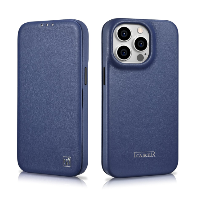 ICARER - iCarer iPhone 14 Pro Max Plånboksfodral MagSafe CE Äkta Läder
