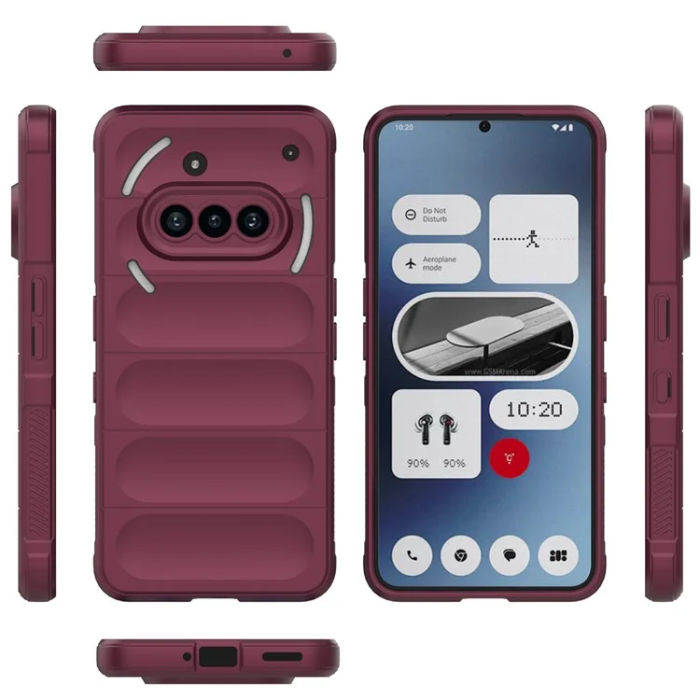 A-One Brand - Nothing Phone (3a) Mobilskal MagSafe Rugged TPU - Wine Röd
