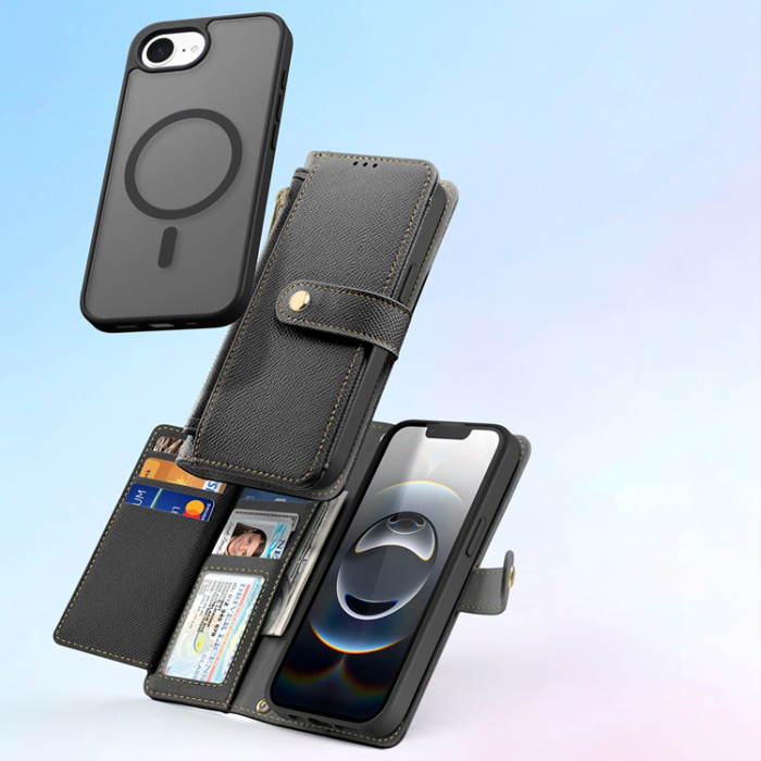Dux Ducis - Dux Ducis iPhone 16e Plånboksfodral Lawa Läder - Svart