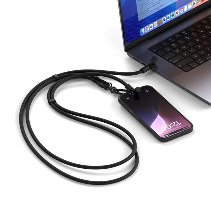 Satechi - Satechi USB-C Nyckelbandskabel Crossbody OntheGo - Svart