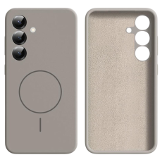 A-One Brand - Galaxy S25 Plus Mobilskal MagSafe Silikon Soft Skin - Mörkgrå