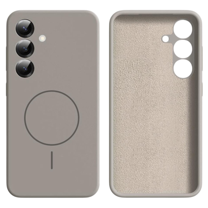 A-One Brand - Galaxy S25 Plus Mobilskal MagSafe Silikon Soft Skin - Mörkgrå