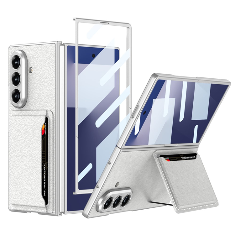 GKK Galaxy Z Fold 7 Mobilskal Korthållare Kickstativ - Silver | 2353 | AlltMobil
