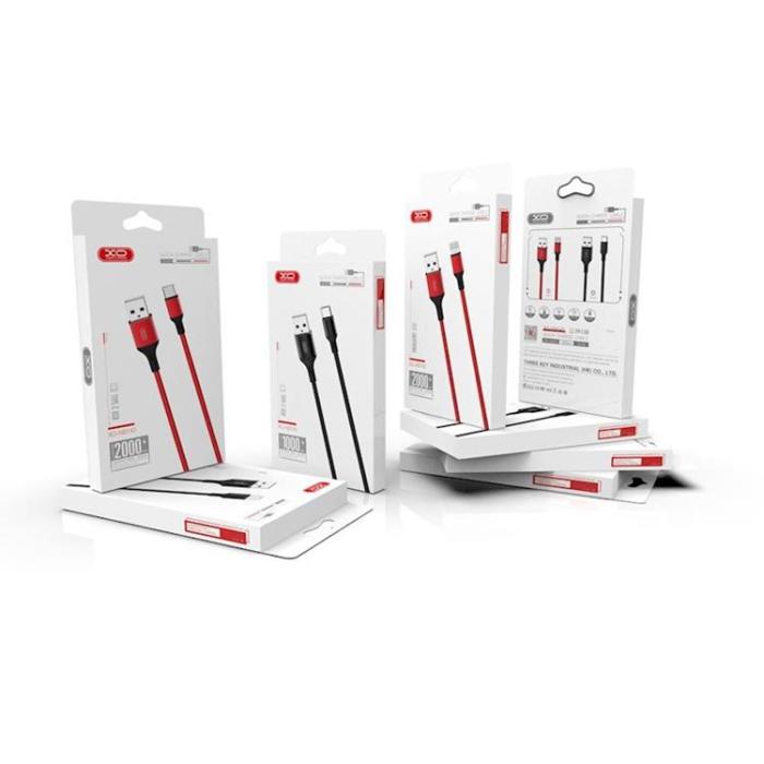 XO - XO USB-A till Lightning kabel 2m 2.4A - Svart