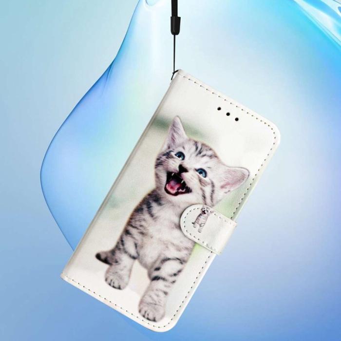 OEM - Samsung Galaxy A37 Plånboksfodral Konstläder Tryckt Mönster - Katt