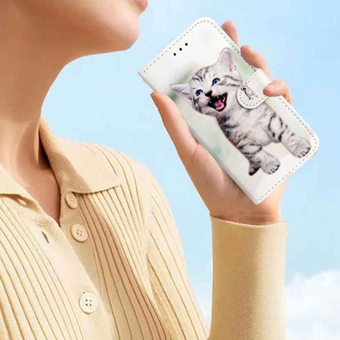 OEM - Samsung Galaxy A37 Plånboksfodral Konstläder Tryckt Mönster - Katt