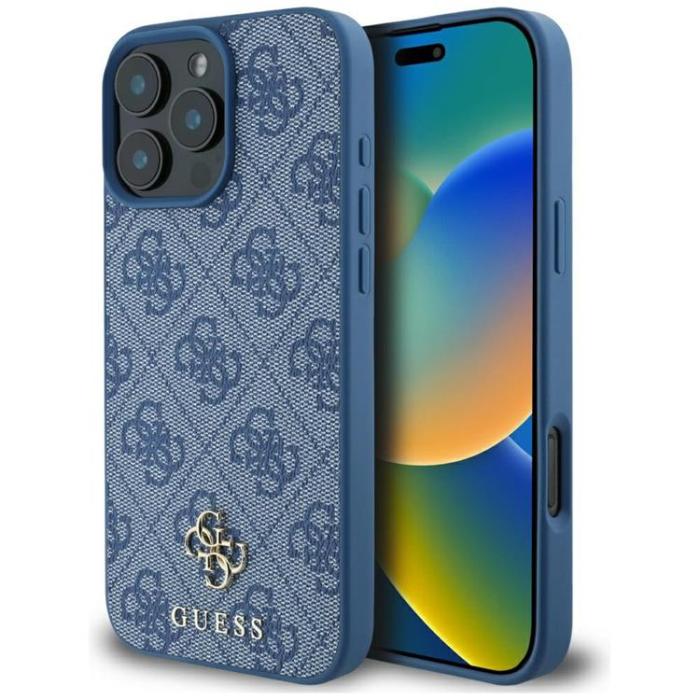 Guess - Guess iPhone 16 Pro Max Mobilskal MagSafe HC PU 4G Small Classic - Blå