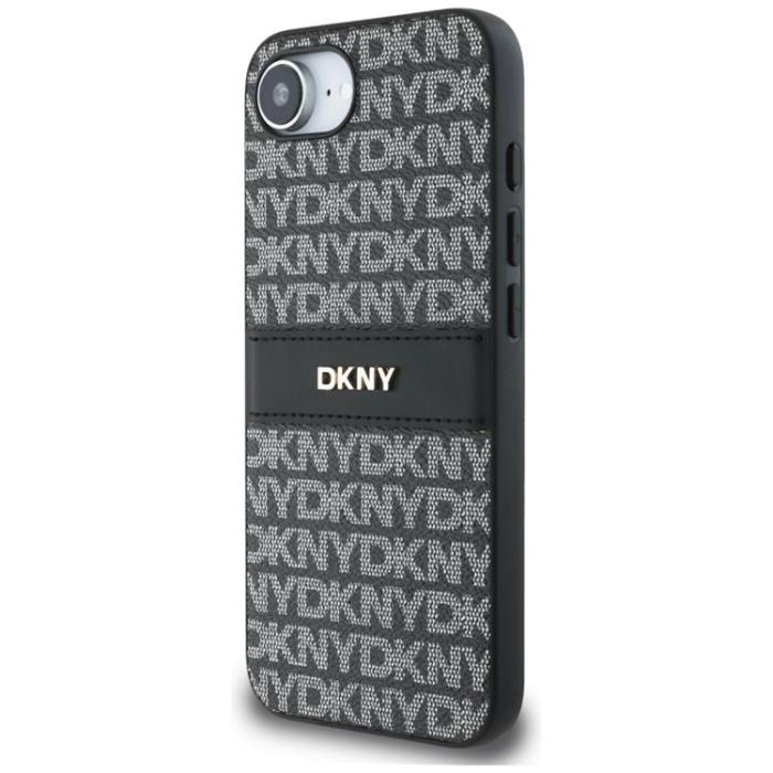DKNY - DKNY iPhone 16e Mobilskal Repeat Texture Tonal Stripe - Svart