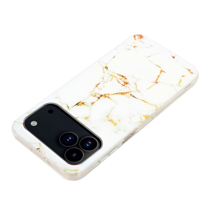 A-One Brand - iPhone 17 Pro Mobilskal Marble Pattern Painted TPU - Vit