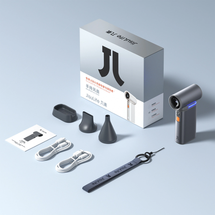 Jisulife - Jisulife Bärbar USB Handfläkt 9000 mAh Ultra1 FA55 - Mörkgrå