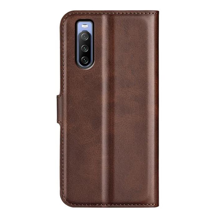 OEM - Sony Xperia 10 IV Plånboksfodral Flip Folio - Mörkbrun