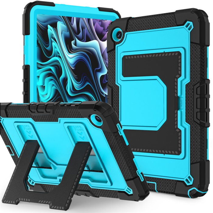 A-One Brand - Galaxy Tab A9 Plus Skal Kickstand Med Rem Anti Drop - Blå