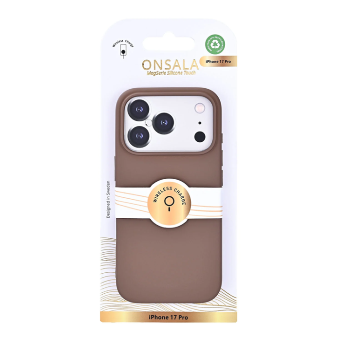 Onsala - ONSALA iPhone 17 Pro Mobilskal med Silikonkänsla - Choklad