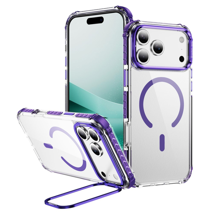 A-One Brand - iPhone 17 Pro Max Mobilskal MagSafe Kickstand - Lila