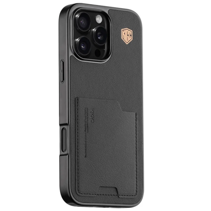 KIGC - KIGC iPhone 16 Pro Mobilskal Korthållare Electroplating - Svart