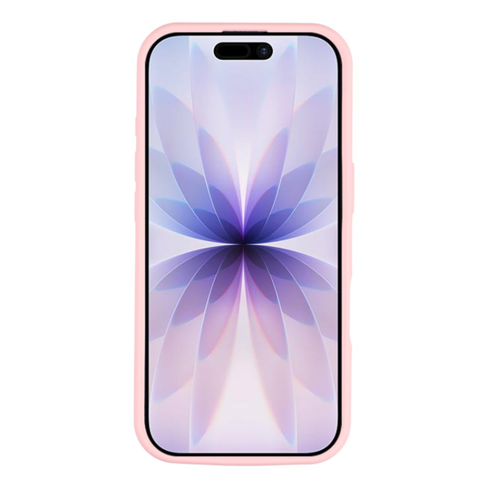 A-One Brand - iPhone 16 Mobilskal Sugkopp Silikon med Tygfoder - Rosa