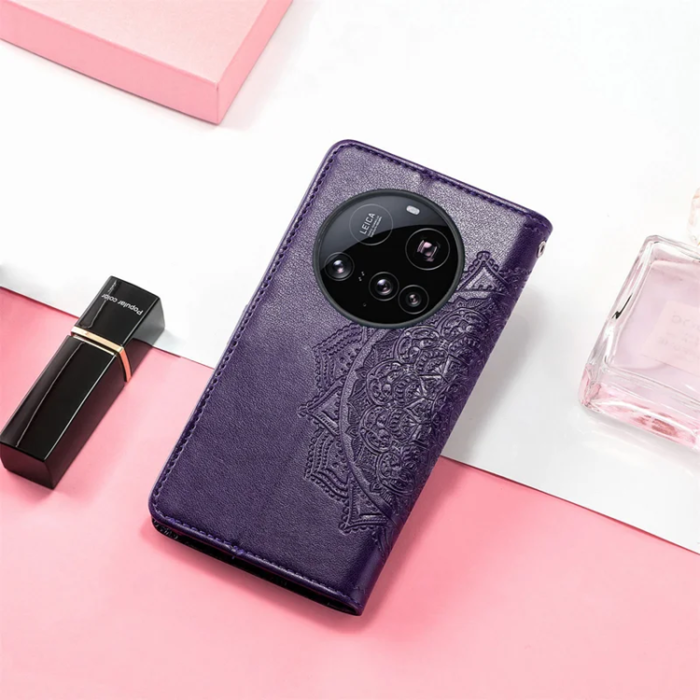 A-One Brand - Xiaomi 15 Ultra Plånboksfodral Mandala Flower Läder - Lila