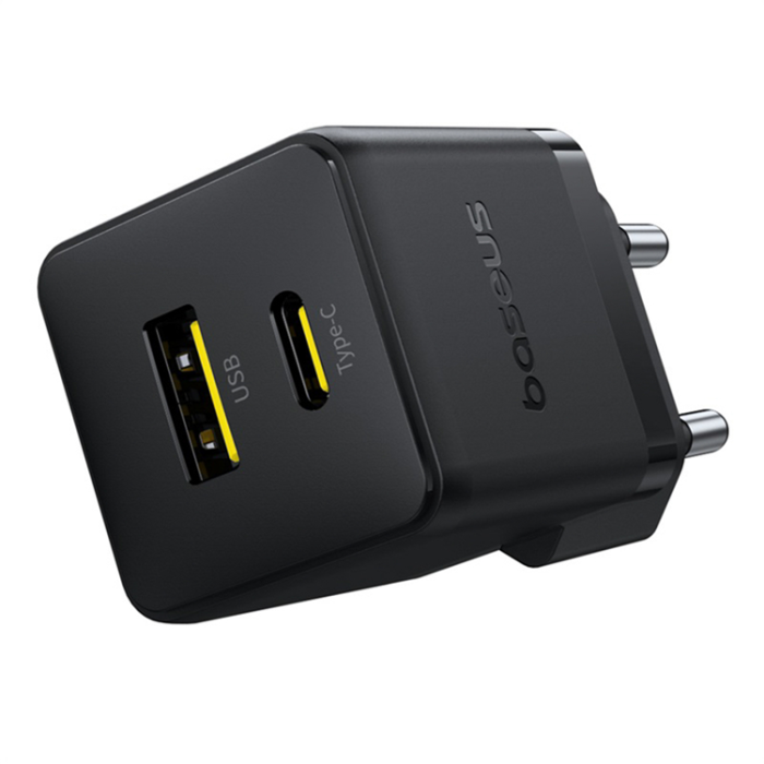 BASEUS - Baseus Snabbladdare USB-C - USB-A 30W Palm - Svart