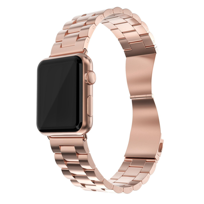 A-One Brand - Apple Watch 2/3/4/5/6/7/SE (38/40/41mm) Armband Metall - Rosa Guld