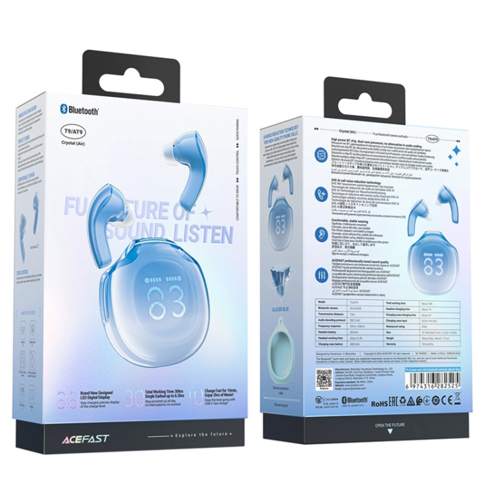 Acefast - Acefast T9 Bluetooth 5.3 In-Ear Trådlösa Hörlurar - Blå