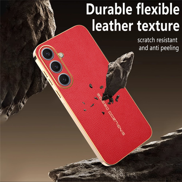 A-One Brand - Galaxy S25 Plus Mobilskal Litchi Texture Anti Scratch