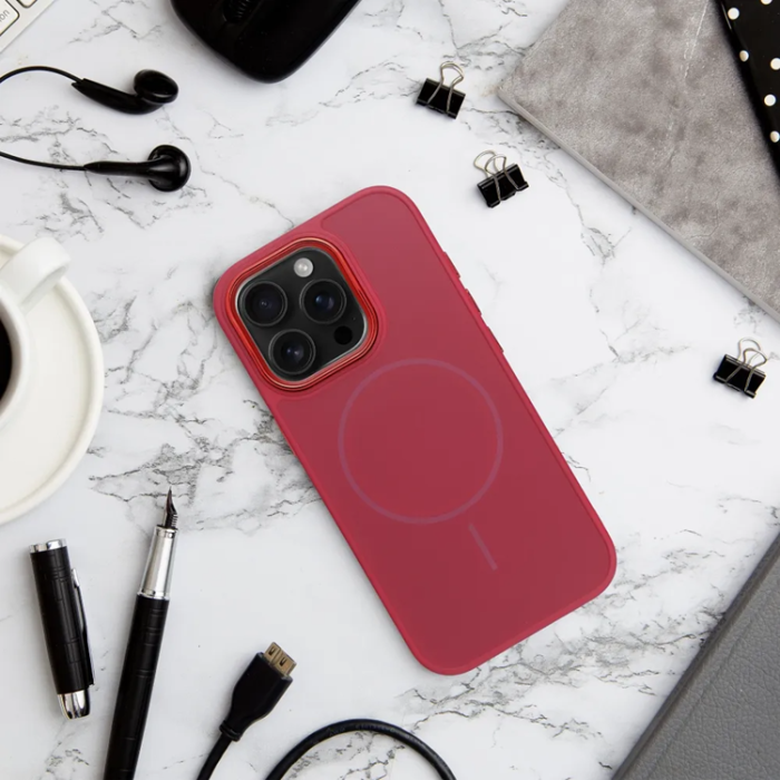 A-One Brand - iPhone 16e Mobilskal Magsafe Frame - Magenta