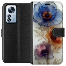 Gustaf - Pl&aring;nboksfodral till Xiaomi 12 Pro med Silkesblommor