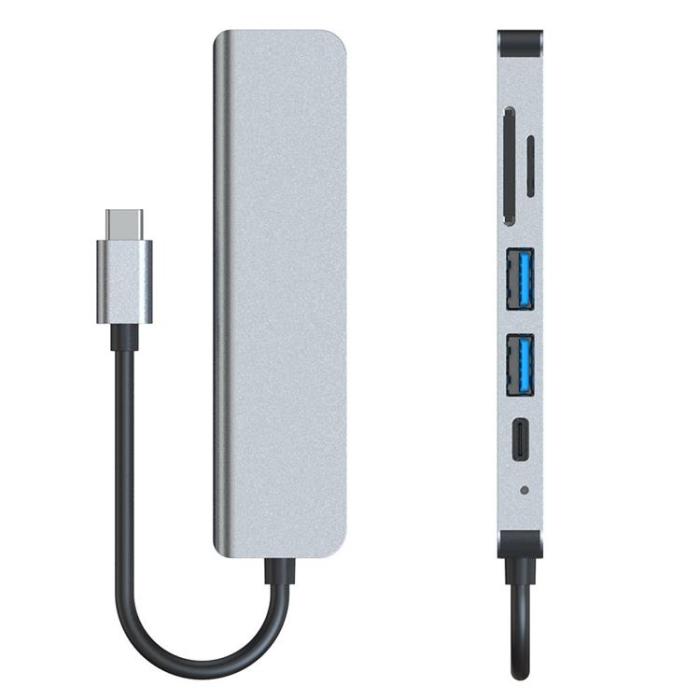 Tech-Protect - Tech-Protect V4-Hub Adapter 6in1 - Grå