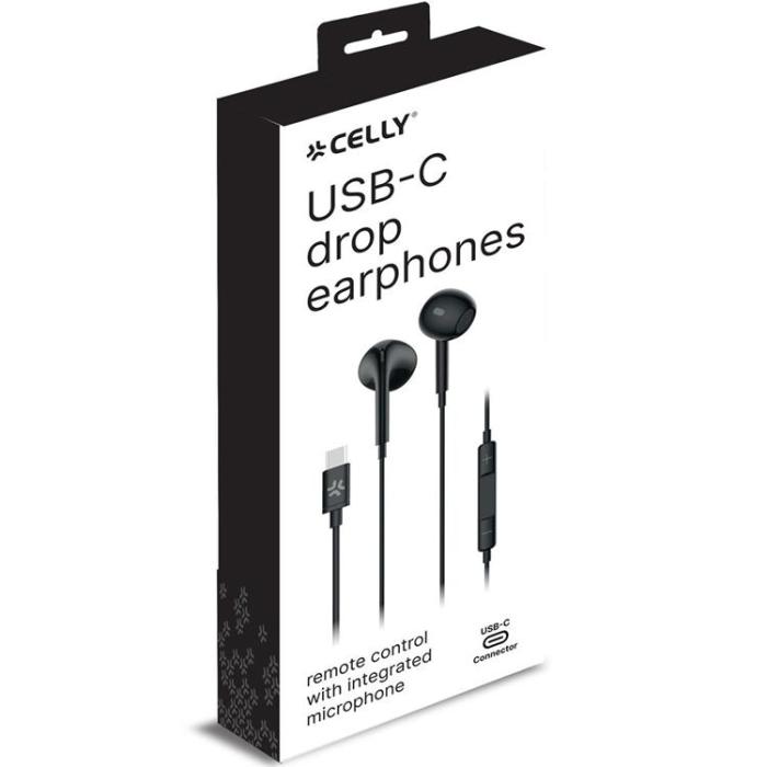 Celly - CELLY UP1300 Stereoheadset Drop In-Ear USB-C - Svart
