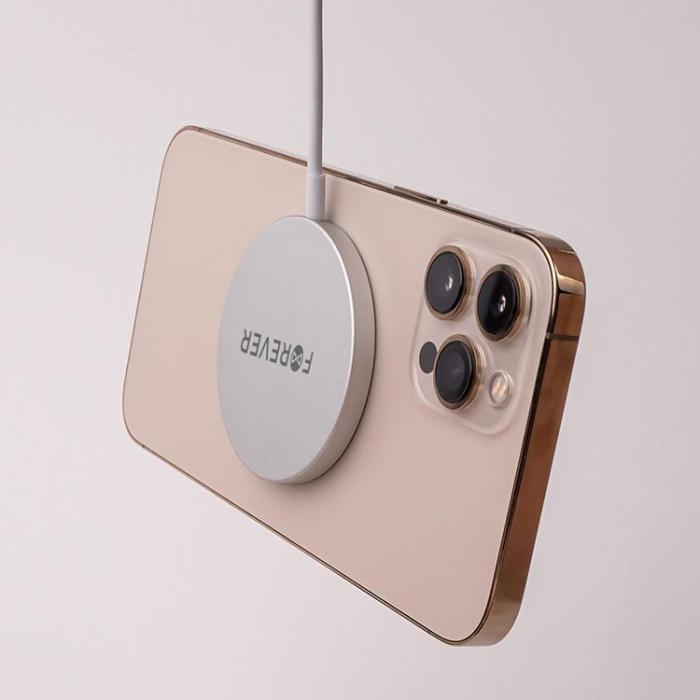 Forever - Forever Magnetisk MagSafe Trådlös Laddare 15W - Grå