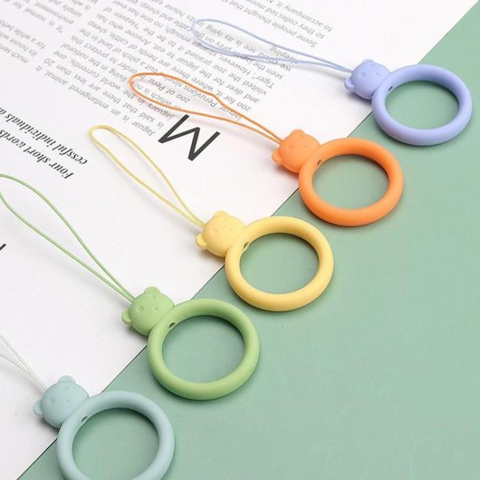 OEM - Mobilsnöre Bear Ring Silicone - Grön