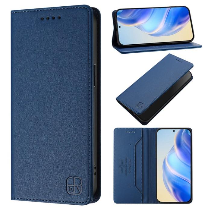 OEM - RINACASIS Samsung Galaxy S26+ Plånboksfodral Konstläder RFID Skydd - Blå